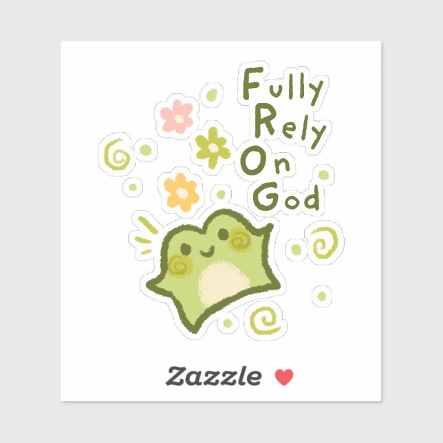 Fully Rely On God - Matcha The Frog Sticker (Sheet)