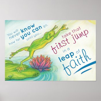 Fully Relying On God Frog Poster by DesignsByLydia at Zazzle