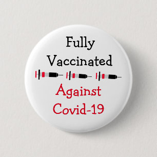 Fully Vaccinated and Boosted against Covid - 19 Button