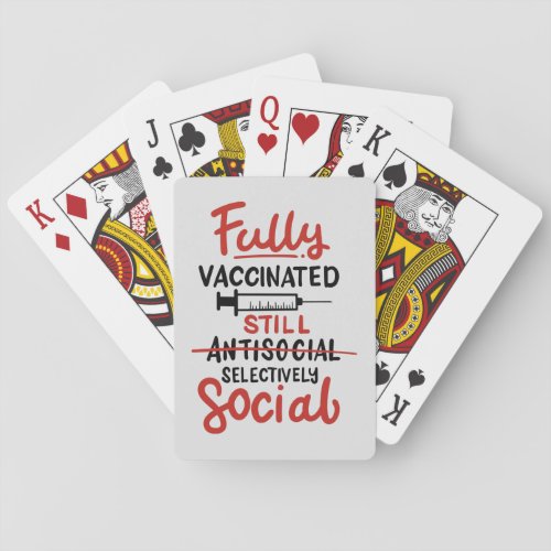 Fully Vaccinated Antisocial COVID 19 Vaccine Playing Cards