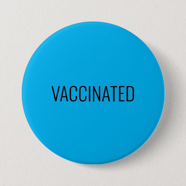 FULLY VACCINATED BLUE  DESIGN BUTTON (Front)