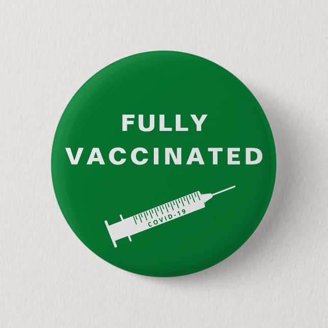 Fully Vaccinated Covid-19 Green Button (Front)