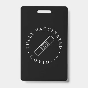 Fully Vaccinated Covid Lanyard Badge Black