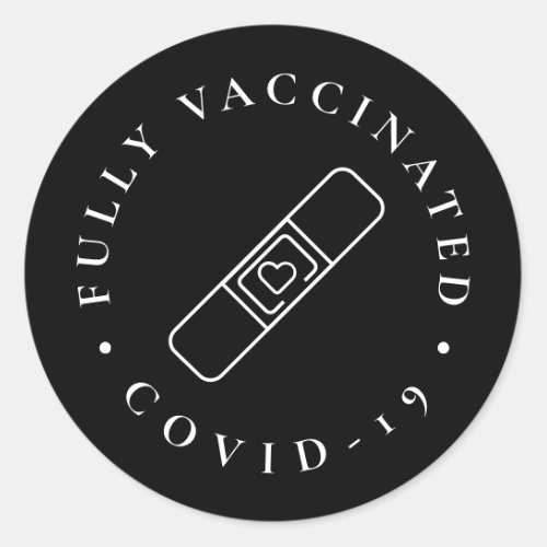Fully Vaccinated Covid Vaccination Black Classic Round Sticker