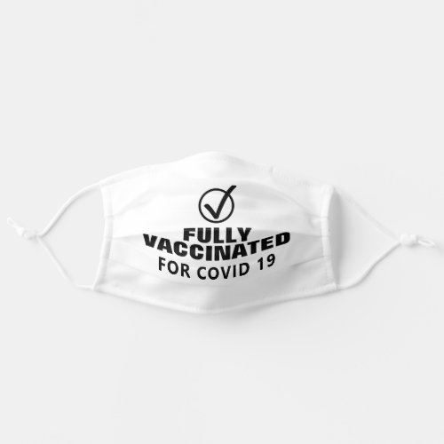 Fully vaccinated for covid 19 check mark adult cloth face mask