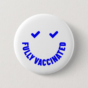 Fully Vaccinated Smiley Button
