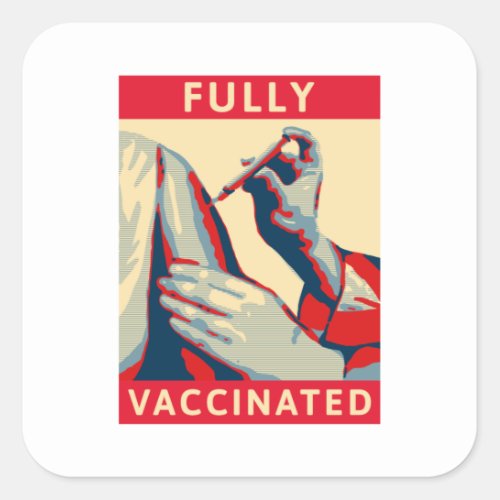 Fully Vaccinated Square Sticker