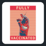 Fully Vaccinated Square Sticker<br><div class="desc">Celebrate the precious gift of protection with our heartwarming illustration proclaiming 'Fully Vaccinated'. Designed for new parents embarking on the journey of caring for their little one, this artwork symbolizes the safety and security that comes with ensuring your newborn is safeguarded against harm. Embrace the peace of mind that comes...</div>