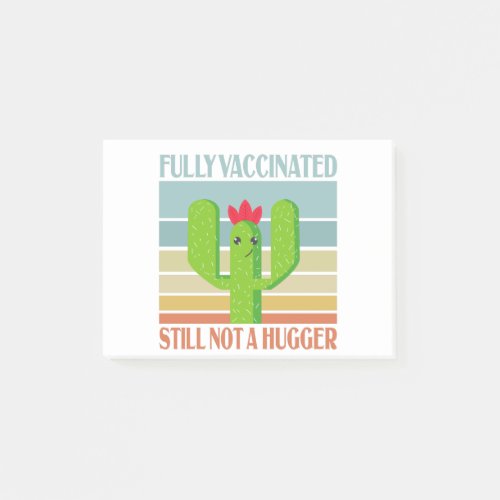 Fully Vaccinated Still Not A Hugger Cactus Vintage Post_it Notes