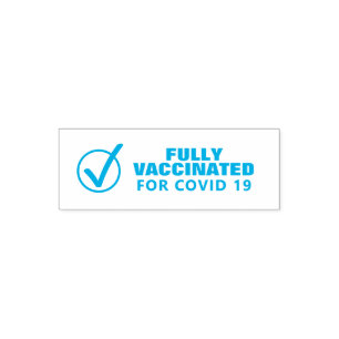 Fully vaccinated vaccination check mark self-inking stamp