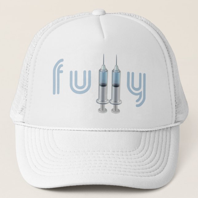 fully vaccinated vaccine 💉 vaxxed cap trucker hat (Front)