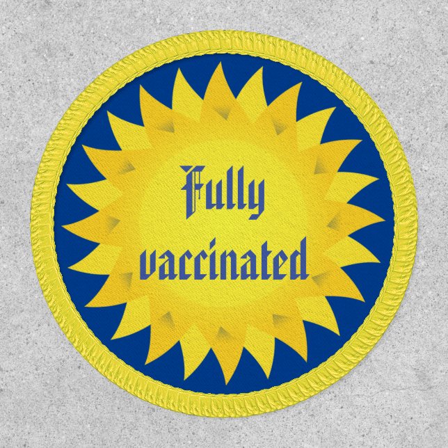 Fully Vaccinated Yellow Sun Patch (Front)