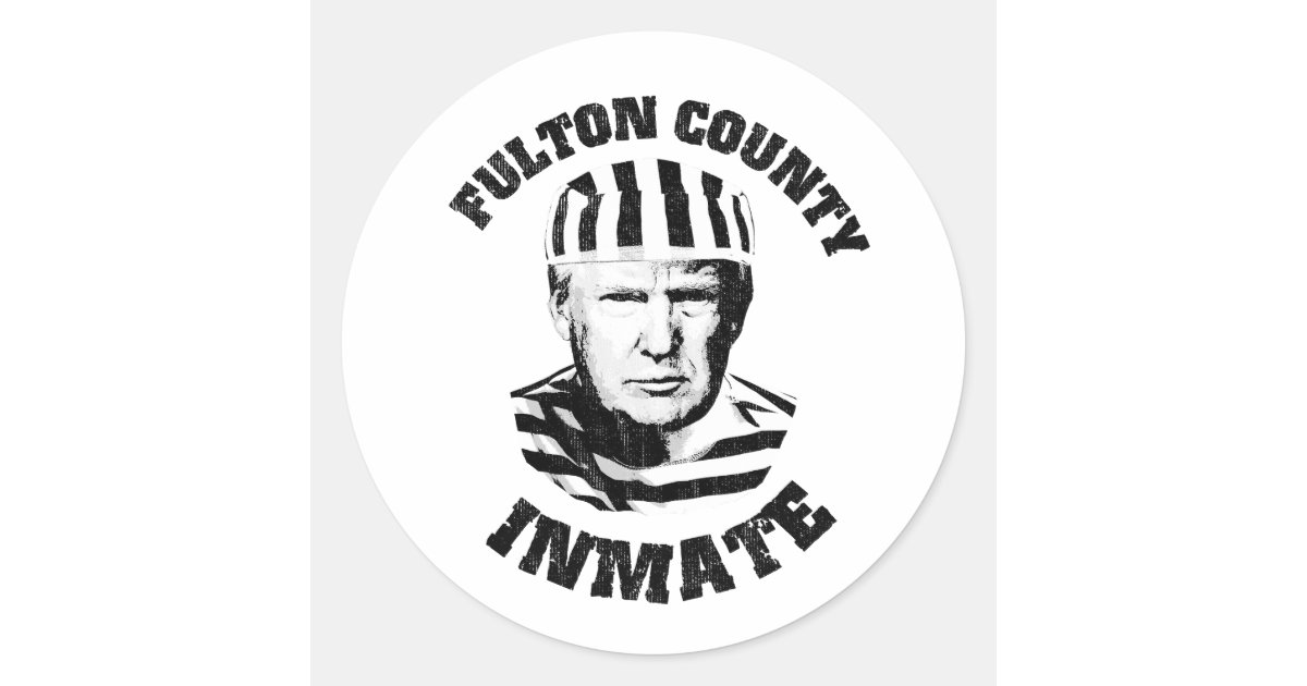 Fulton county inmate mugshot classic round sticker zazzle