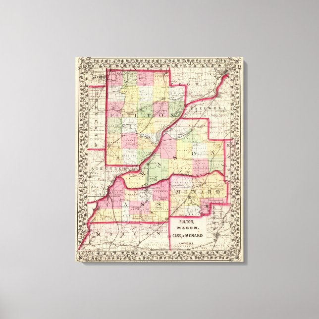Fulton, Mason, Cass, Menard counties Canvas Print (Front)