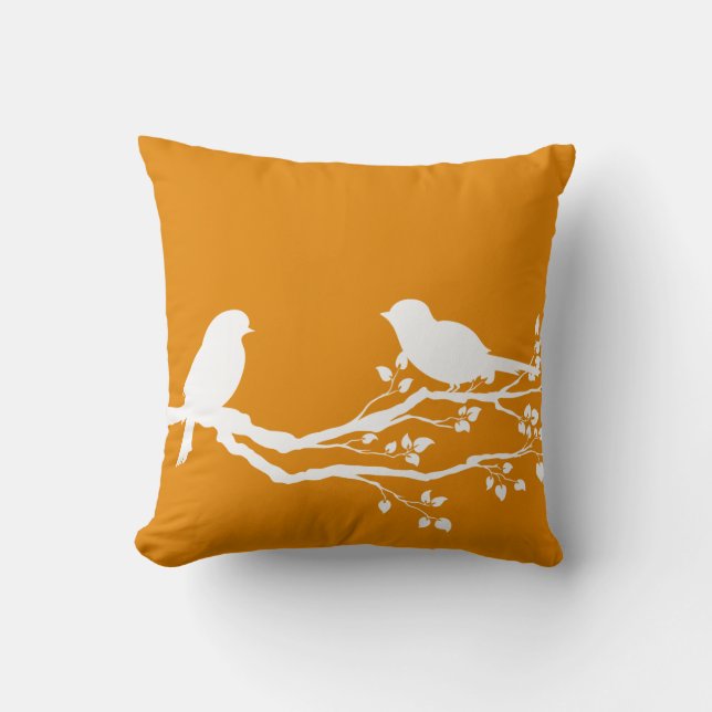 Fulvous Peaceful Branch Throw Pillow (Front)
