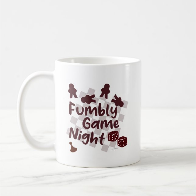 Fumbly Family Game Night Humor Design Coffee Mug (Left)