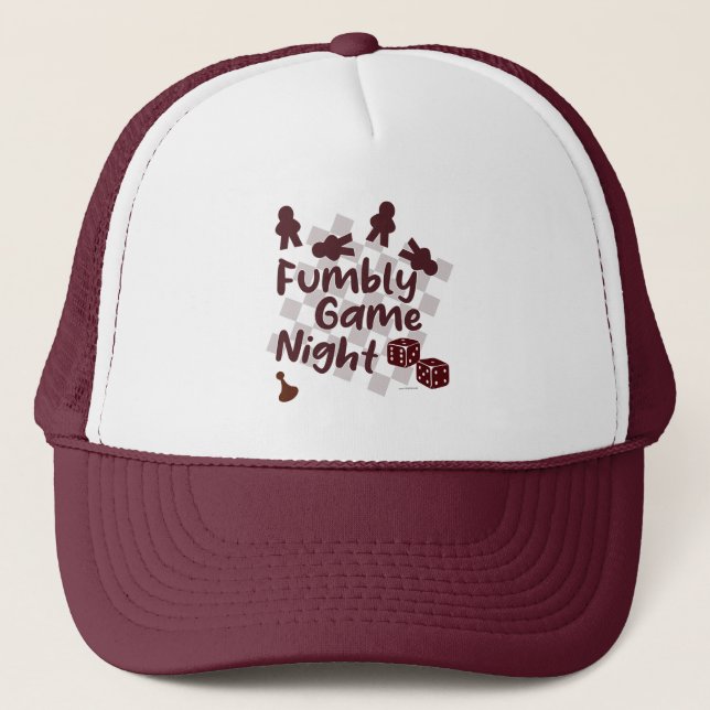 Fumbly Family Game Night Humor Motto Trucker Hat (Front)