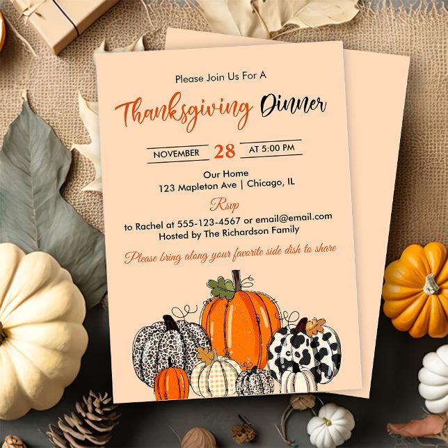 Fumpkin Thankgiving Dinner Party  Invitation (Creator Uploaded)