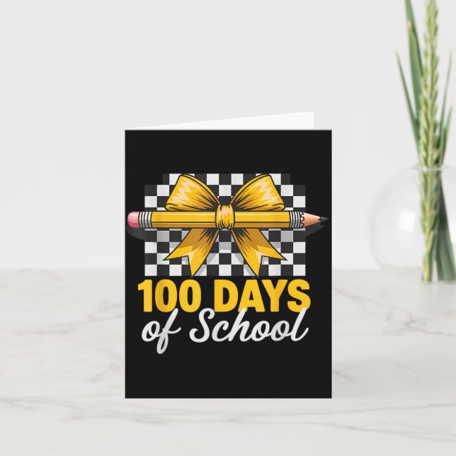 Fun 100 Days Teacher Celebration School Clroom Sty Card (Front)