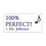 [ Thumbnail: Fun "100% Perfect!" + Custom Educator Name Self-Inking Stamp ]