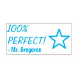[ Thumbnail: Fun "100% Perfect!" + Educator Name Rubber Stamp ]