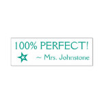 [ Thumbnail: Fun "100% Perfect!" Educator Rubber Stamp ]