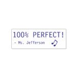 [ Thumbnail: Fun "100% Perfect!" + Teacher's Name Rubber Stamp ]