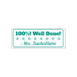 [ Thumbnail: Fun "100%! Well Done!" Tutor Rubber Stamp ]
