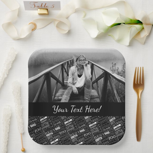 Fun 100th Birthday Party Personalized Monogram Paper Plates (Wedding)