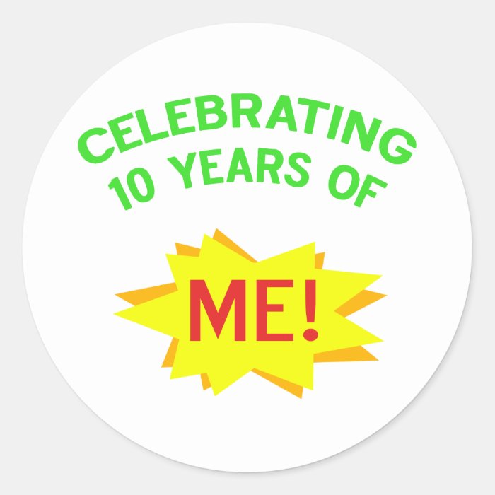 Fun 10th Birthday Gift Idea Round Sticker