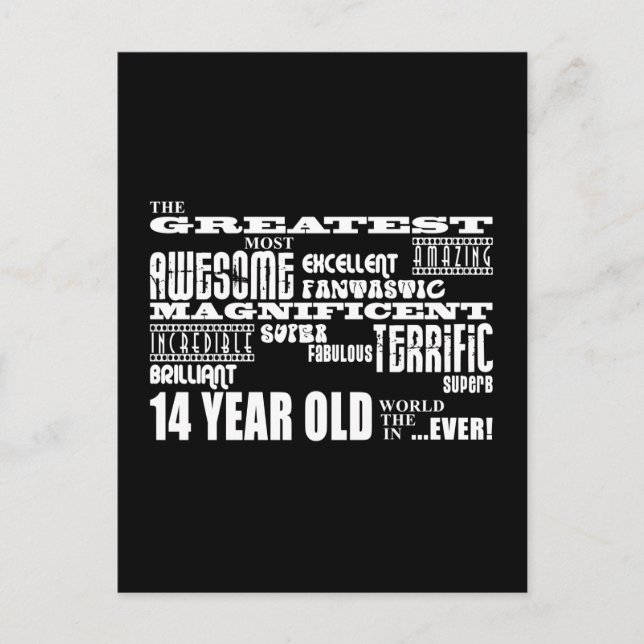 Fun 14th Birthday Party Greatest Fourteen Year Old Invitation Postcard (Front)