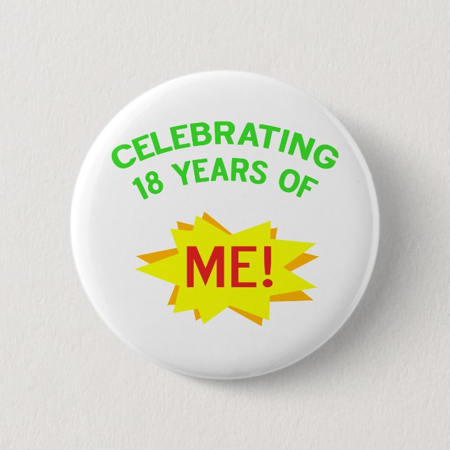 Fun 18th Birthday Gift Idea Button (Front)