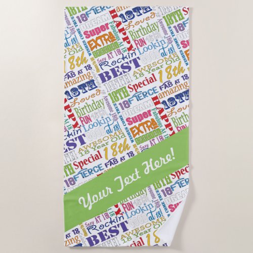 Fun 18th Birthday Party Favors Personalized Beach Towel