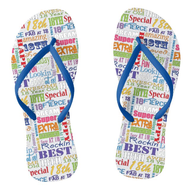 Fun 18th Birthday Party Favors Personalized Flip Flops (Footbed)