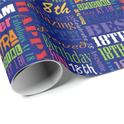Fun 18th Birthday Party Personalized Monogram Wrapping Paper
