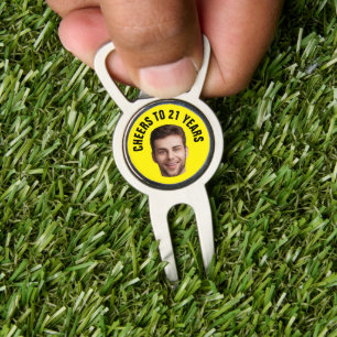 Fun 21st Birthday CUSTOM TEXT Photo Divot Tool