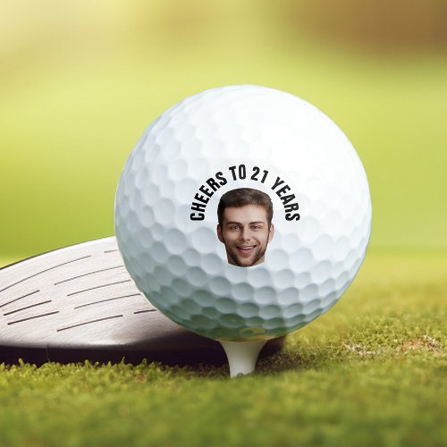 Fun 21st Birthday CUSTOM TEXT Photo Golf Balls