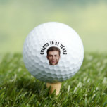 Fun 21st Birthday CUSTOM TEXT Photo Golf Balls<br><div class="desc">Fun birthday photo golf ball in a retro modern cutout photo design. The year is customizable to suit any birthday year, whether it be your 21st, 30th, 40th, 50th or 60th birthday party! To get the cutout effect please use a png file with the background already cut out. If not,...</div>