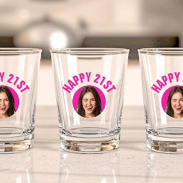 Fun 21st Birthday CUSTOM TEXT Photo Shot Glass