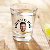 Fun 21st Birthday CUSTOM TEXT Photo  Shot Glass
