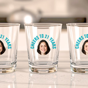 Fun 21st Birthday CUSTOM TEXT Photo Shot Glass