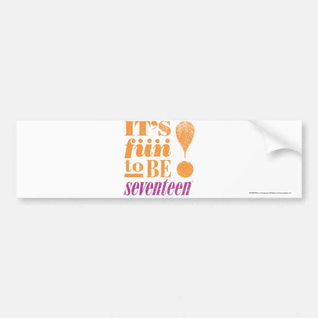 Fun 2 B 17-Orange Bumper Sticker (Front)