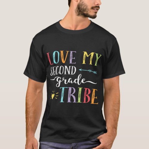 Fun 2nd Grade Teacher Shirt Love My Tribe First Da