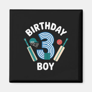 Fun 3rd Birthday Cricket Boys Kids 3 Year Old Cric Magnet