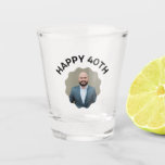 Fun 40th Birthday CUSTOM TEXT Photo Shot Glass<br><div class="desc">Fun birthday photo shot glass in a retro modern design. Year is customizable to suit any birthday year, whether it be your 30th, 40th, 50th or 60th birthday party! To get the cutout effect please use a png file with background already cut out. If not, photo will appear as a...</div>