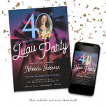 Fun 40th Birthday Luau Party Modern Custom Photo Invitation<br><div class="desc">Fun 40th Birthday Luau Party Modern Custom Photo Invitation. Transport yourself to an evening of tropical elegance with our milestone birthday invitation design. Set against a modern backdrop, this classy invitation captures the essence of a breathtaking sunset over a tropical paradise, inviting guests to a luau party like no other....</div>