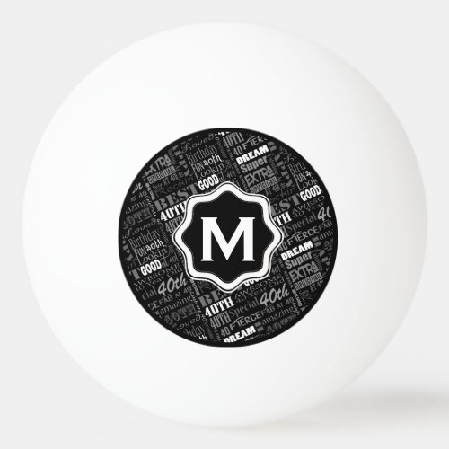 Fun 40th Birthday Party Personalized Monogram Ping Pong Ball