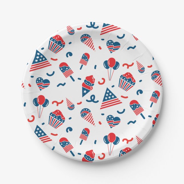Fun 4th Of July Paper Plates (Front)