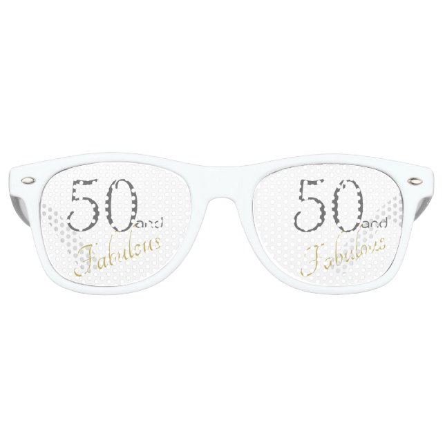 Fun 50 and Fabulous 50th birthday Retro Sunglasses (Front)