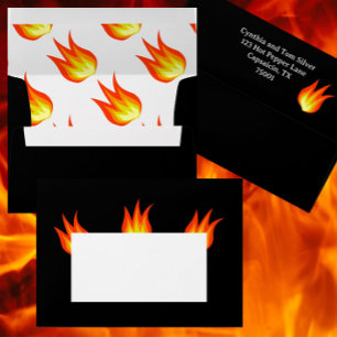 Fun 50th Birthday "Hot Tamale" Fire Flames Black Envelope